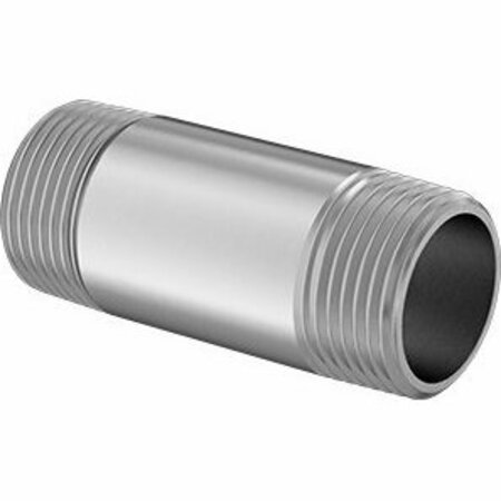BSC PREFERRED Standard-Wall 316/316L Stainless Steel Threaded Pipe Threaded on Both Ends 1 BSPT x 1 NPT 3 Long 5470N205